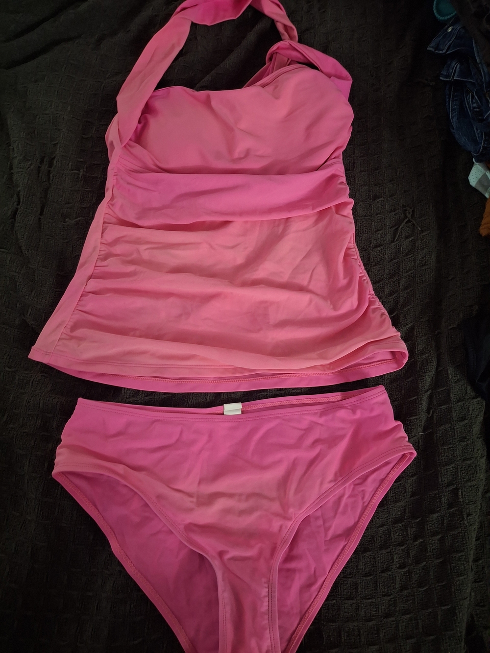 Women's Pink Tankini Set - Halter Top and Bikini Bottom